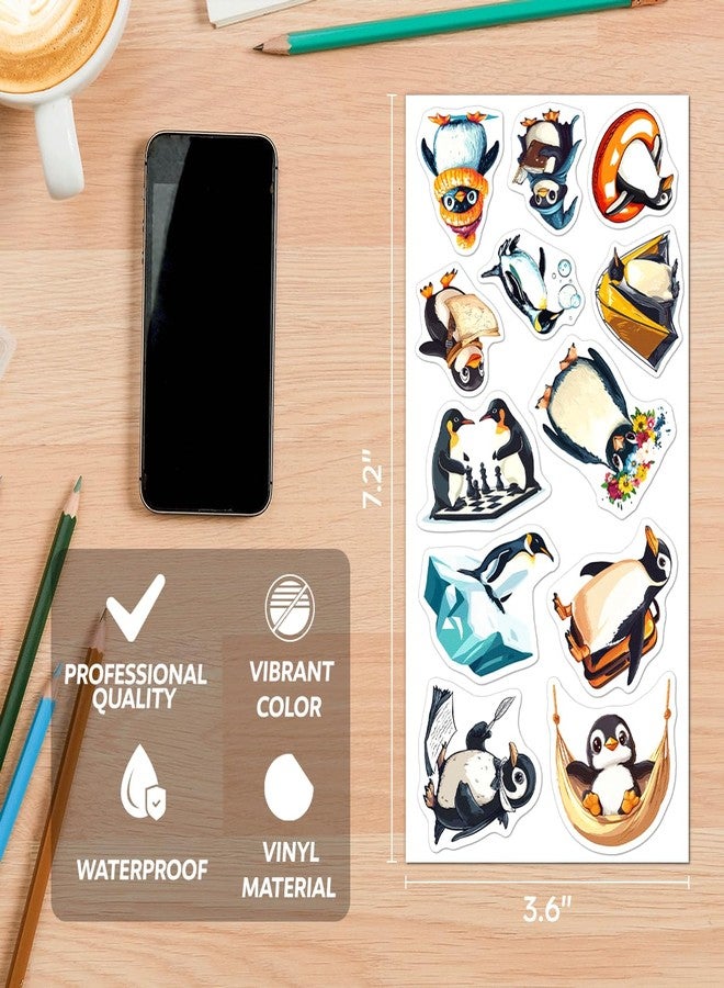 RABOWA Cute Penguin Stickers Pack 108Pcs Vinyl Waterproof Decals for Kids Teens Scrapbooking Water Bottles Laptop Journaling School Supplies Creative Fun Car Bike Phone - Image 3
